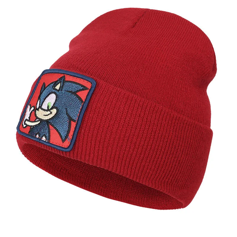 Аниме Вышивка мяч зимний головной убор для мужчин женщин вязаная зимняя шапка вязаная Лыжная Шапка Кепка в стиле унисекс модные шлепанцы - Цвет: Red