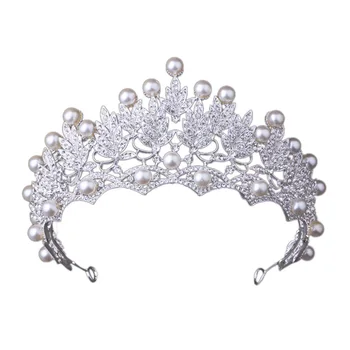 

Pearl Crowns Rhinestone Tiara Bridal Headband Hair Jewelry Princess Crown Fashion Wedding Hair Accessories