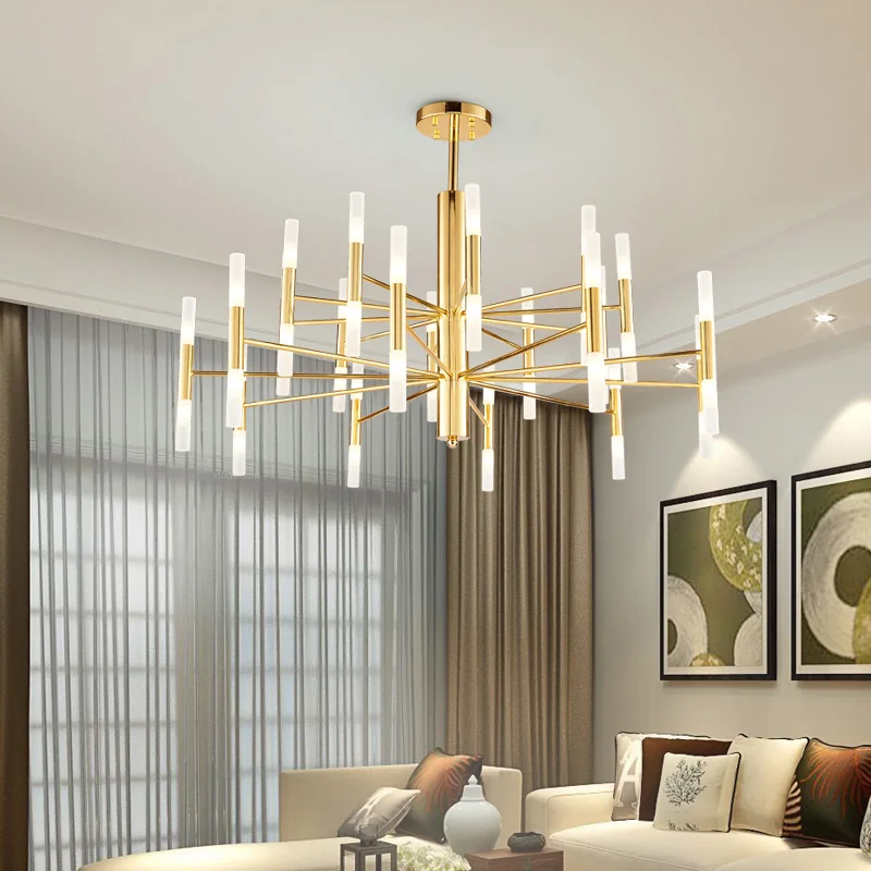 Modern Fashion Designer Black Gold Led Ceiling Art Deco Suspended Chandelier Light Lamp for Kitchen Living Room Loft Bedroom