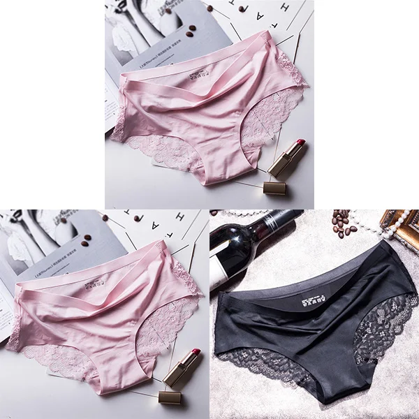 high waisted cotton underwear 3Pcs/Lot Women's Panties Sets Lace Seamless Underwear Female Silk Briefs Underpants Lady Panty Culotte Femme Woman Lingerie XXL high waisted underwear for women Panties