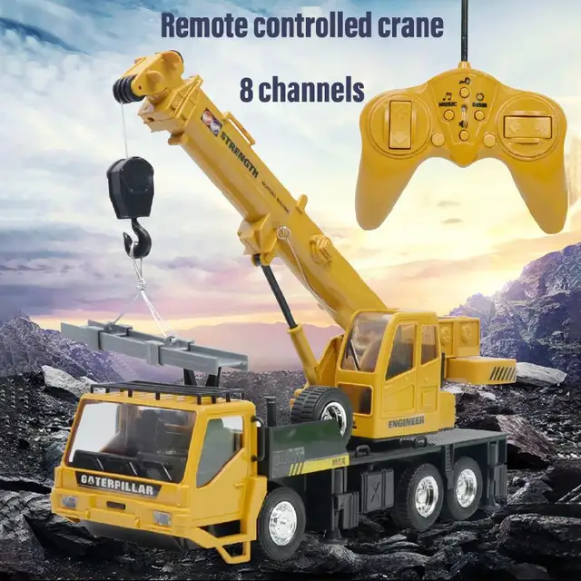 Rc Hoist Crane Model Engineering Car Toys For Children Birthday Xmas Good Gift Brinquedos Remote Control Freight Elevator 1