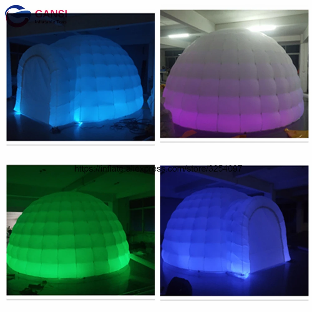 Free shipping igloo tent inflatable wedding tent led inflatable dome tent for party event lighted inflatable dome tent rooftop building led inflatable igloo tent for display