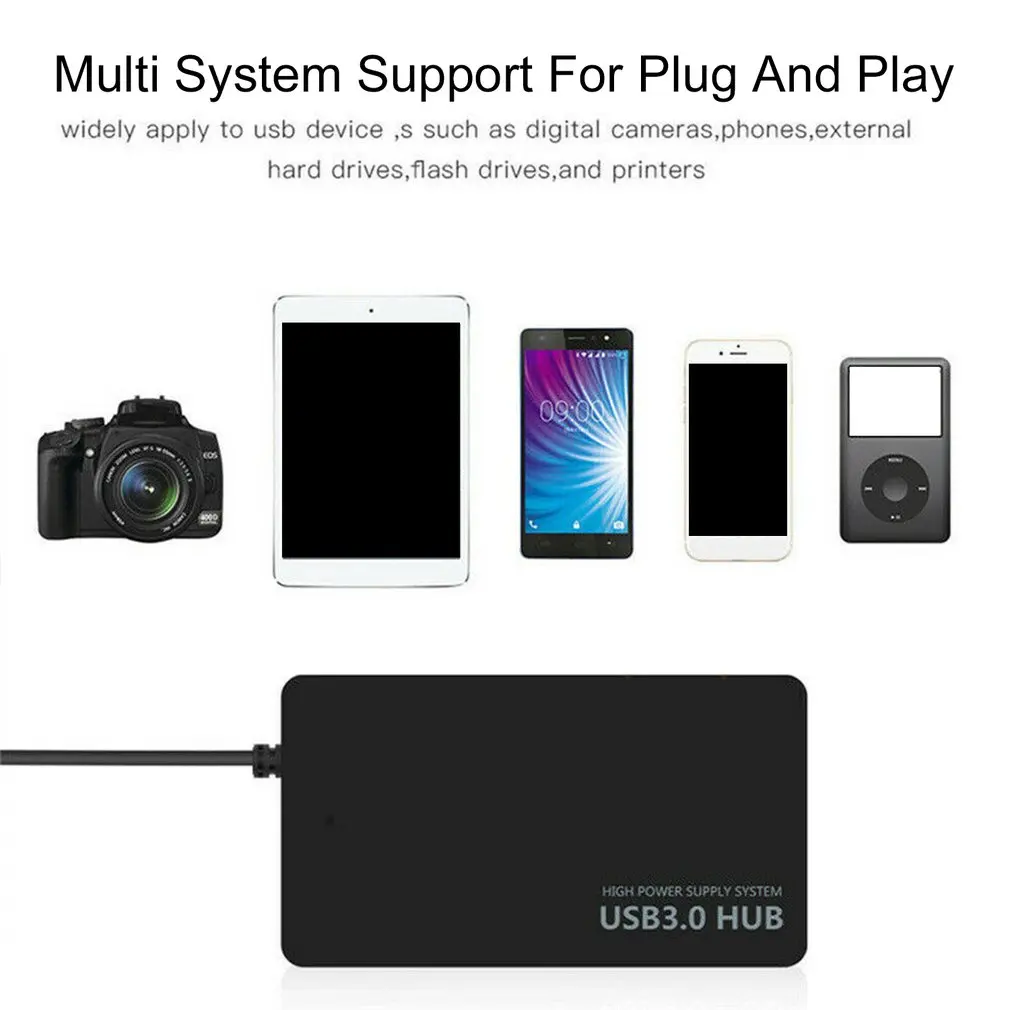 Usb-концентратор с 4 портами, Кабель-адаптер для зарядки для смартфонов и планшетов, высокоскоростной адаптер расширения для настольных ПК и ноутбуков