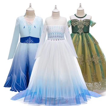 

2020 Girls Princess Dress Kids Fancy Gown Dresses For Girls Cosplay Costume Children Birthday Party Clothing