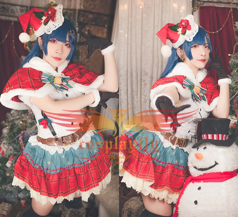 Аниме LoveLive! SunShine! Костюм для косплея Aqours Tsushima Yoshiko одежда рождественского