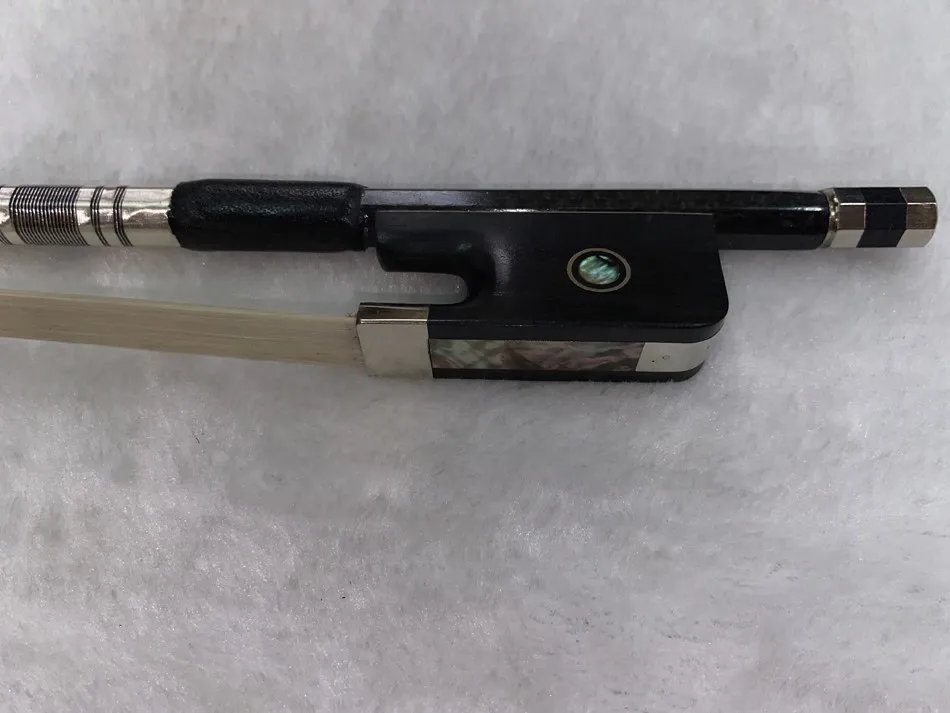 1pcs Carbon Fiber 4/4 Cello Bow braid weave carbon fiber White Horse Hair Cello Parts 3/4 1/2 1/4