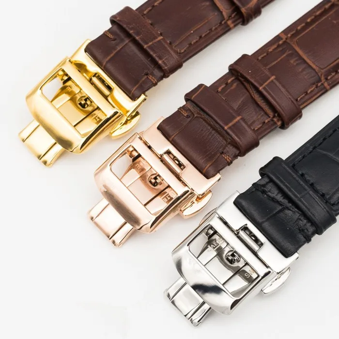 Кожаный ремешок из нержавеющей стали с кнопочной застежкой для JAEGER-LeCoultre Master Series