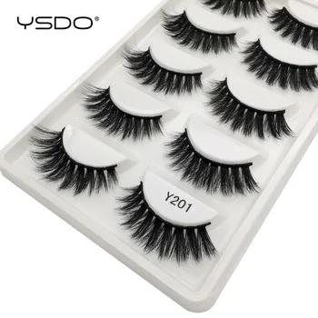 

YSDO natural long false eyelash extension dramatic volume 3d mink lashes 5 pairs soft fluffy fake eyelashes makeup cilios lash