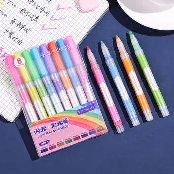 

Flashing Highlighter Creative Color Flash Pen Novelty Student Stationery Graffiti Pen Focus Marker Pen Oblique Highlighter Pen