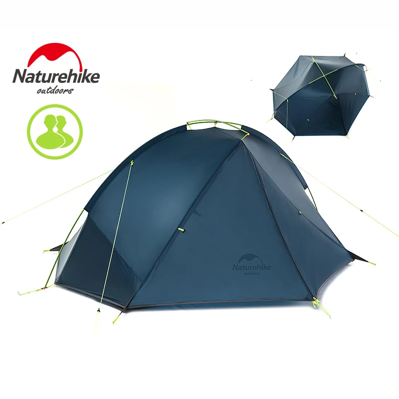 Naturehike палатки для кемпинга 1-2 человек для верховой езды для пеших прогулок на открытом воздухе палатка из силиконовой ткани Ультралегкая переносная палатка для путешествий 4 сезона - Цвет: 2 man navy blue