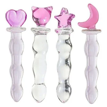 Candiway Cute Smooth Crystal Glass Anal Plug Vaginal Anal Beads Plug Massage Masturbation Adult Sex Toys For Men Women 1