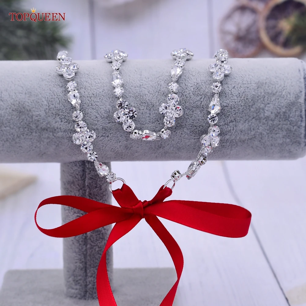 Silver Waist Chain Belt for Wedding Bridal Belt Formal Dresses Sash Organza Wedding with Crystals Rhinestone bridal waistband bridal dress decoration