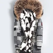 Новое поступление, Мужская большая Зимняя парка с воротником из меха енота, длинная куртка с подкладкой из натурального Лисьего меха, мужское кожаное пальто из полушерстяной ткани