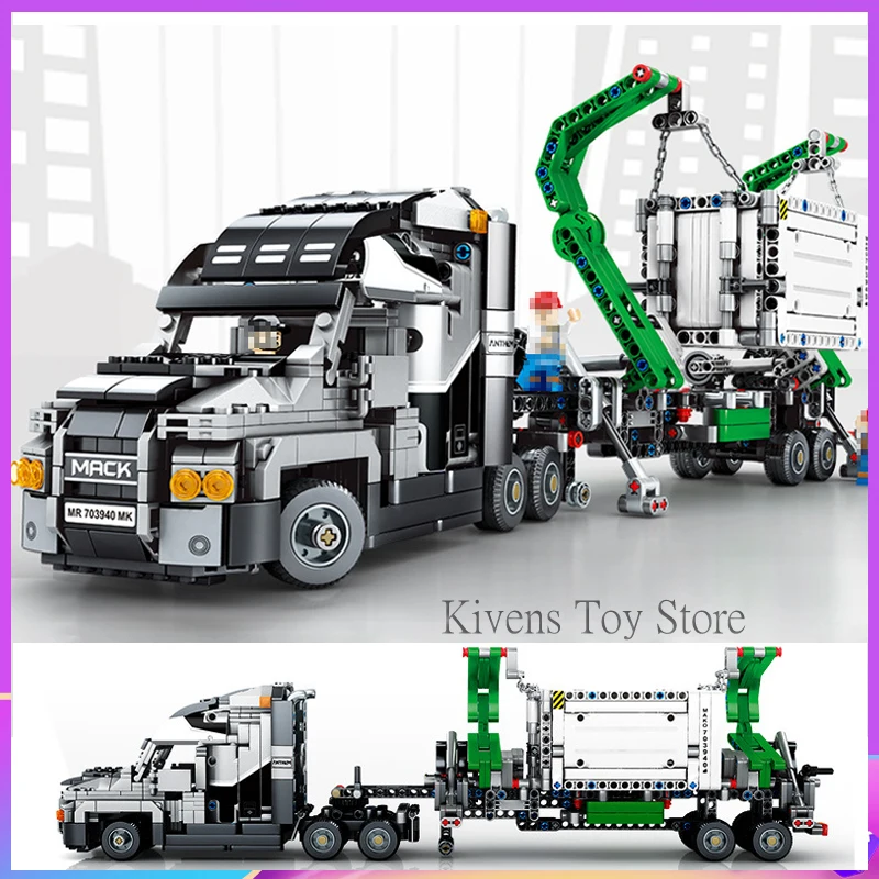 

Technic Container Truck Vehicles Car Building Blocks City Cargo Figures DIY Bricks Educational Toys for Children 703940 42078