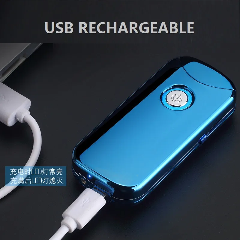 USB Электронная двойная дуговая зажигалка, ветрозащитная перезаряжаемая электрическая плазменная зажигалка, аксессуары для курения, лучший подарок для мужчин