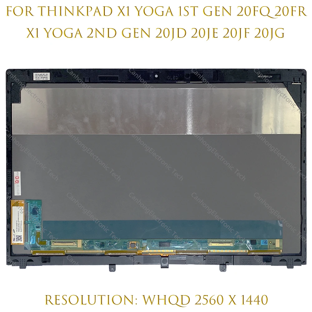 Tela Oled Sensível ao Toque Substituição e Montagem para Lenovo Thinkpad x1 Yoga 2nd Gen 20fq 20fr 20jd 20je 20jf 20jg 01aw977 01ax899 Tela de LCD do laptop - Imagem 2