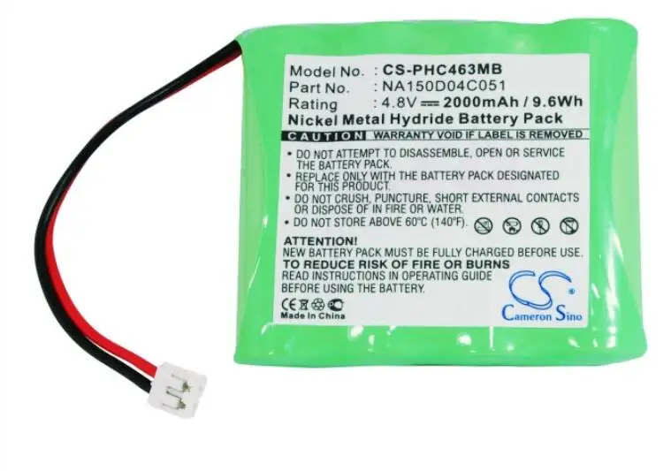 Batteria Cameron Sino 2000Mah Per Chicco Nc3000 Sbsbp40Ci Per Philips Sbc-Eb4880 E2005 Sbc-Sc463 Sbc-Sc465 Sbc-Sc467