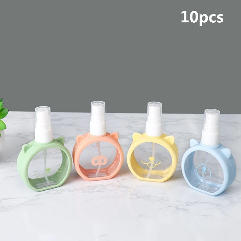 

10Pcs 55ml Empty Spray Bottle with Silicone Cover Cartoon Mist Liquid Containers