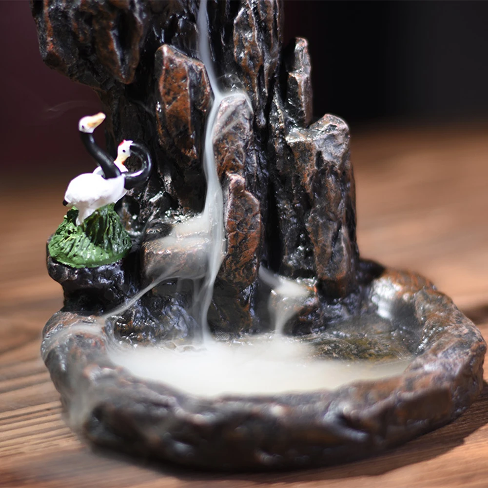 Mountain Waterfall Backflow Censer Incense Burning Candle Aromatherapy Furnace Cone Diffuser Holder Home Decor