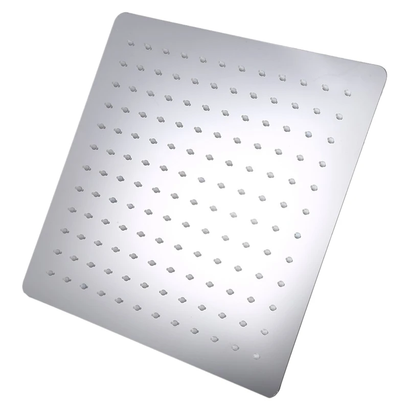 

12 inch Shower Head Square Stainless Steel Ultra-Thin Shower Nozzle Rainfall Bathroom Family Pack Wall-Mount Top Roof