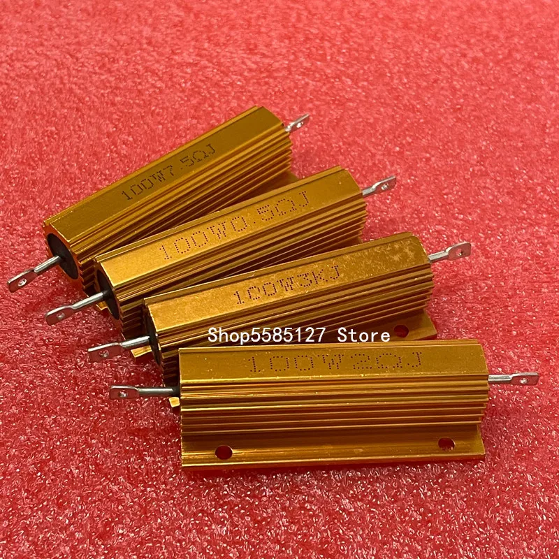 Aluminum power metal shell case wirewound resistor RX24 100W 0.01 ~ 100K 0.05 0.1 0.5 1 2 4 6 8 10 20 100 150 200 500 1K 10K ohm