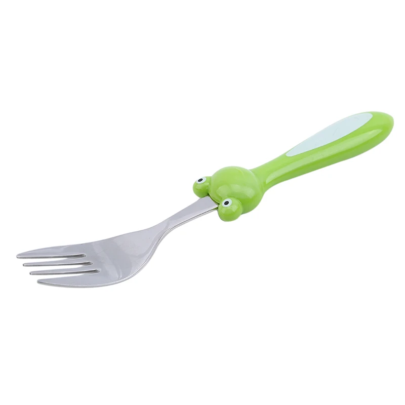 Frog fork Детская посуда Детская Ложка Вилка детские милые столовые приборы Красочные животные мультфильм лягушка Дельфин посуда нержавеющая сталь - Цвет: Frog fork