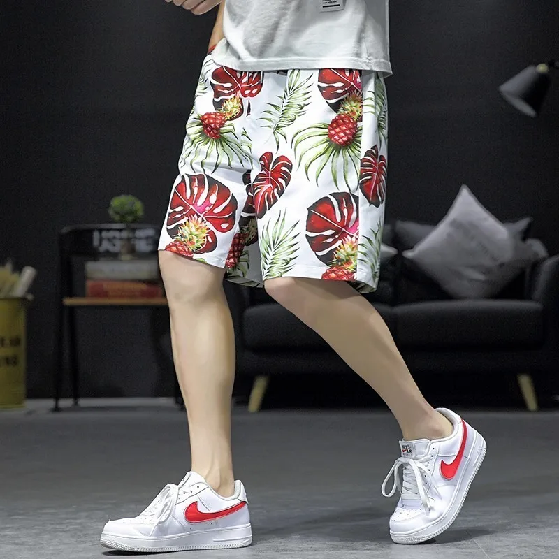Повседневные Хип-хоп шорты Broek бордшорты Mannen Zomer с принтом Hawaii Korte Broek Mannen Losse Trekkoord Korte Broek Mannen