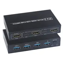 Para 2 pc compartilhando teclado mouse impressora plug e paly 2020 para fora 4k usb hdmi kvm caixa de interruptor vídeo display usb interruptor divisor