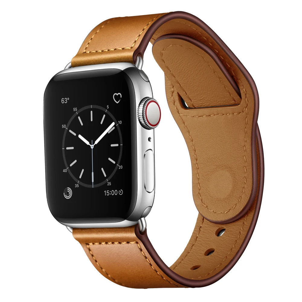 Ремешок для часов из натуральной кожи для apple watch 1 2 3 4 5 iwatch ремешок для часов 38 мм 42 мм 40 мм 44 мм