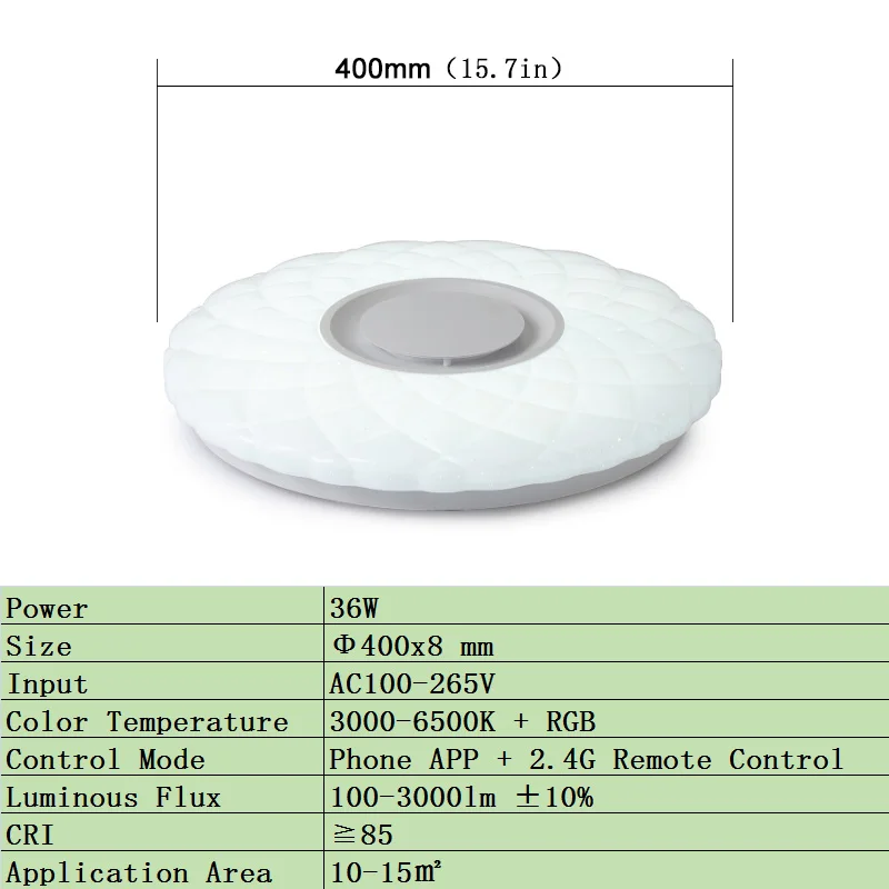 Современные светодиодные потолочные лампы Домашний Светильник ing 36 Вт 52 Вт RGB приложение Bluetooth музыкальный светильник для спальни лампы для гостиной умный потолочный светильник - Цвет корпуса: XU-36W-400mm