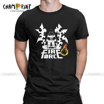 

Novelty Fire Force T-Shirt Men Pure Cotton T Shirt Firefighter Hero Enen No Shouboutai Anime Short Sleeve Tees 6XL Clothing