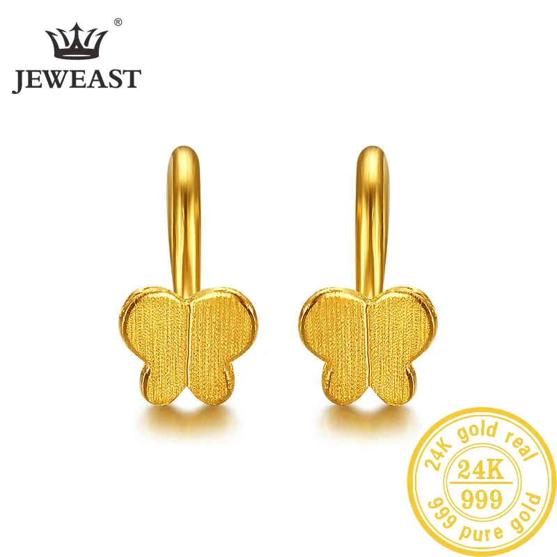 

24K Pure Gold Earring Real AU 999 Solid Gold Earrings Nice Good Hollow Ball Tassel Upscale Trendy Fine Jewelry Hot Sell New 2023