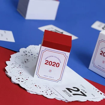 

1PC Creative 2020 Mini Desktop Calendar Simple Calendar Daily Scheduler Table Planner Yearly Agenda Organizer Stationery