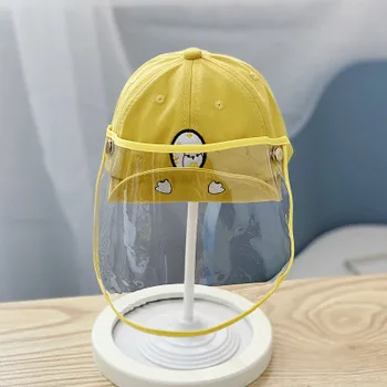 

5 pcs Kids Pollution Protective Cap Anti Dust Cappello Cap With Transparent Mask Black Detachable Sun Reusable Anti Fog UV Cap