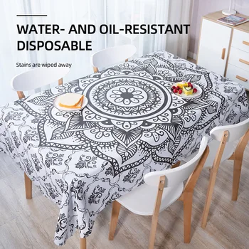 

Waterproof Tablecloth Dining Table Accessories Soft Smooth PVC Tablecloth Buffalo Plaid Decoration Table Cloth Mandala
