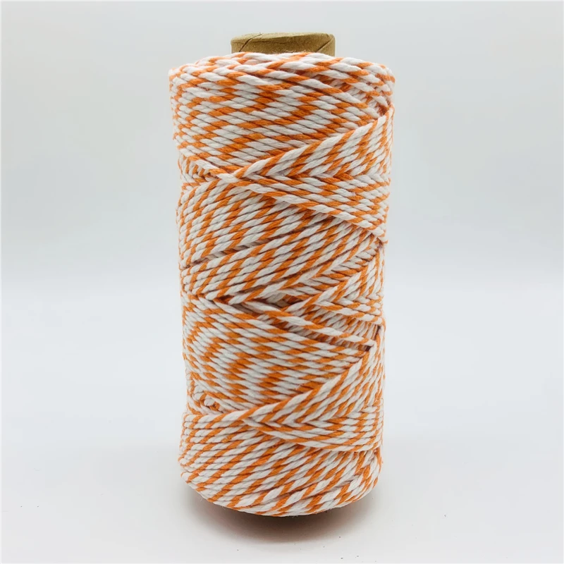2MM 100% Cotton Rope Twisted String Cotton Cords Rope for Home Decor Handmade Christmas DIY Gift Wrap 10yards cotton rope