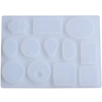 

12 Designs Cabochon Silicone Mold Necklace Pendant Resin Jewelry Making Mould DIY Hand Craft