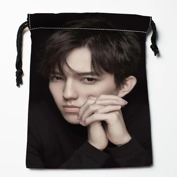 

New Arrival Dimash Drawstring Bags Print 18X22CM Soft Satin Fabric Resuable Storage Storage Clothes Bag Shoes Bags