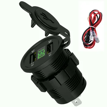 

ATV Car charger Adapter Power Outlet 12V/24V Voltmeter PC plastic Port Marine
