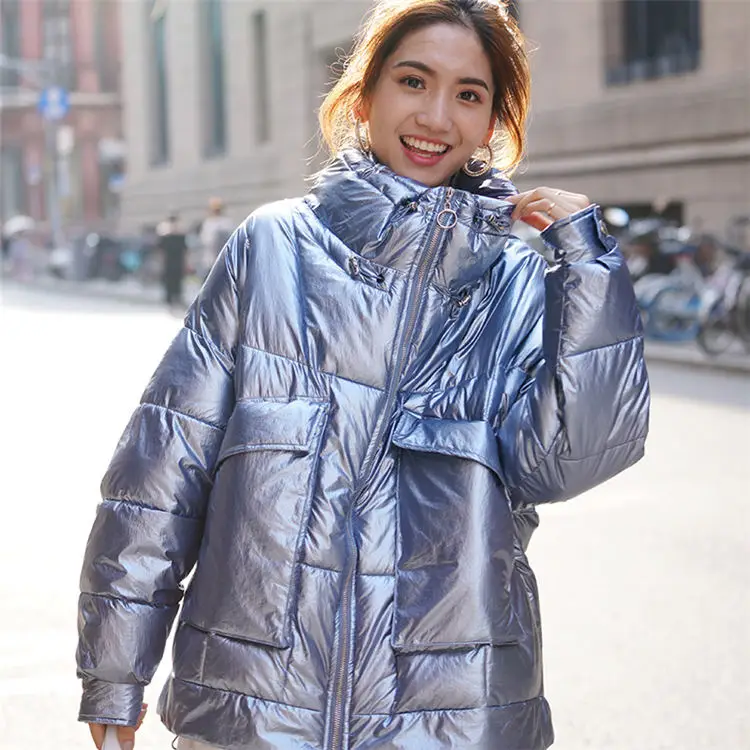 Зимняя куртка женская белая пуховая куртка короткая парка Свободная верхняя одежда с длинным рукавом женская теплая Модная Корейская Abrigos Mujer