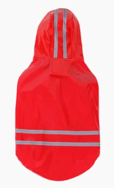 Дождевик для питомцев, Размеры s m l xl, одежда для кошек, полиуретановая Светоотражающая ветрозащитная куртка с капюшоном для собак на весну и лето - Цвет: Красный