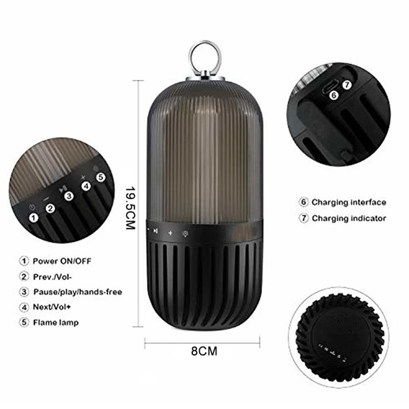 

Creative Bluetooth Speaker Flame Light Atmosphere Romantic Music Light Party Atmosphere Led Charging Gift Music Table Lamp