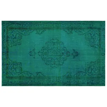 

Handmade Turquoise Vintage Overdyed Turkish Area Rug 168x270 Cm-5'6''X8'10''