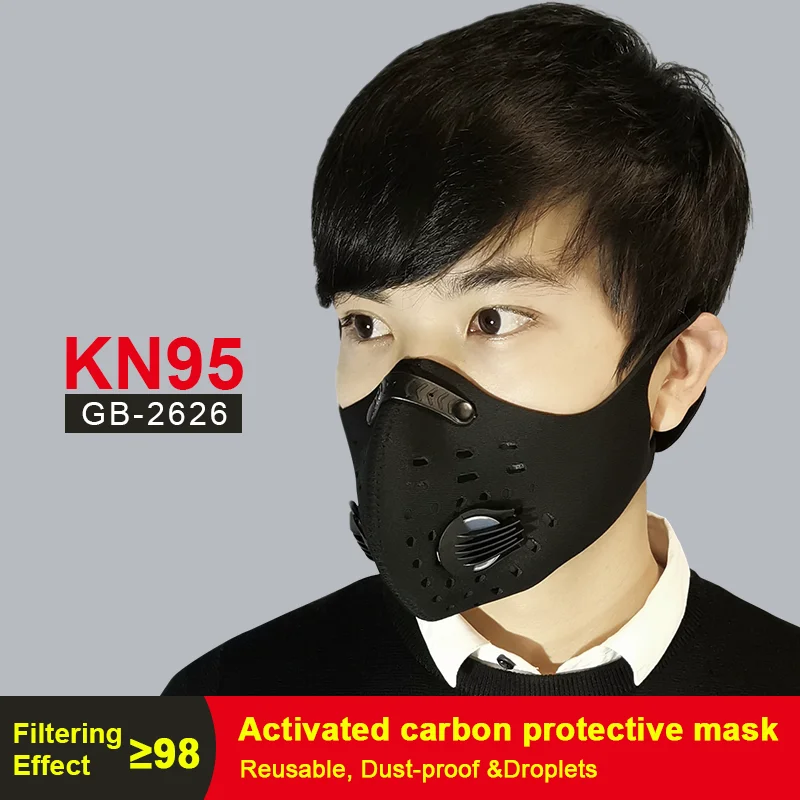

Shanren Cycling Face Mask Filter KN95 Anit-fog Breathable Dustproof Bicycle Respirator Sports Protection Mouth-Muffle Dust Mask