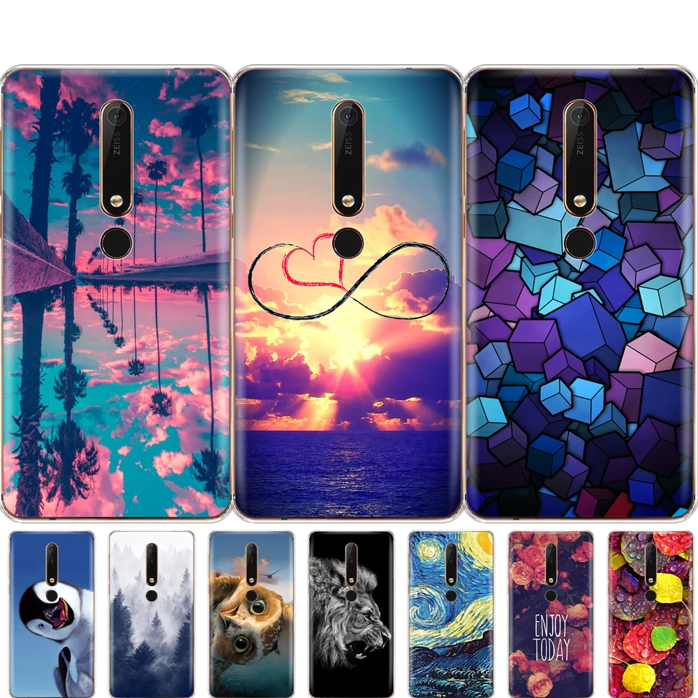 Силиконовый чехол для Nokia 6 1 7 plus 8 9 2018x5x6 мягкая задняя крышка телефона из ТПУ