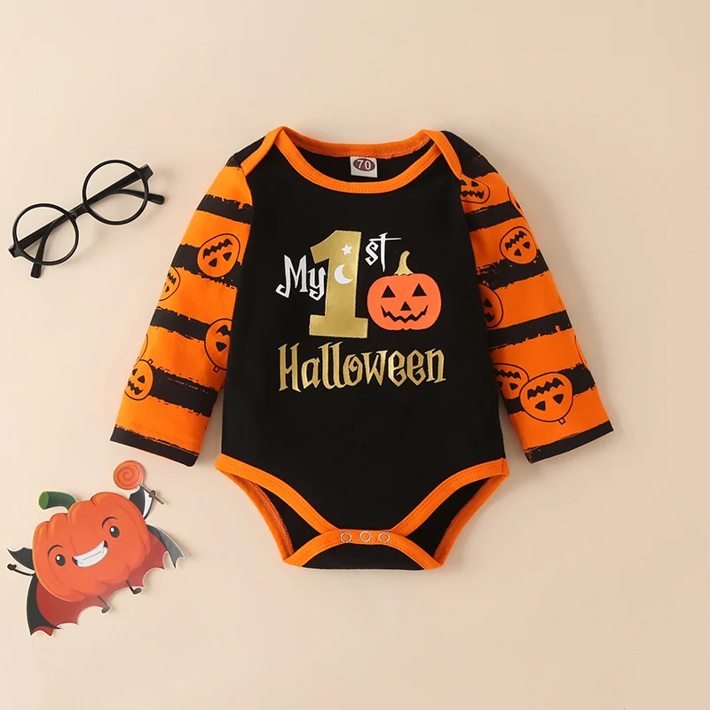 baby outfit matching set My First Halloween Baby Clothes For Newborns Baby Romper Autumn Winter Boy/Girl Clothes Long Sleeve Infant Halloween Costume Set baby clothing set long sleeve	