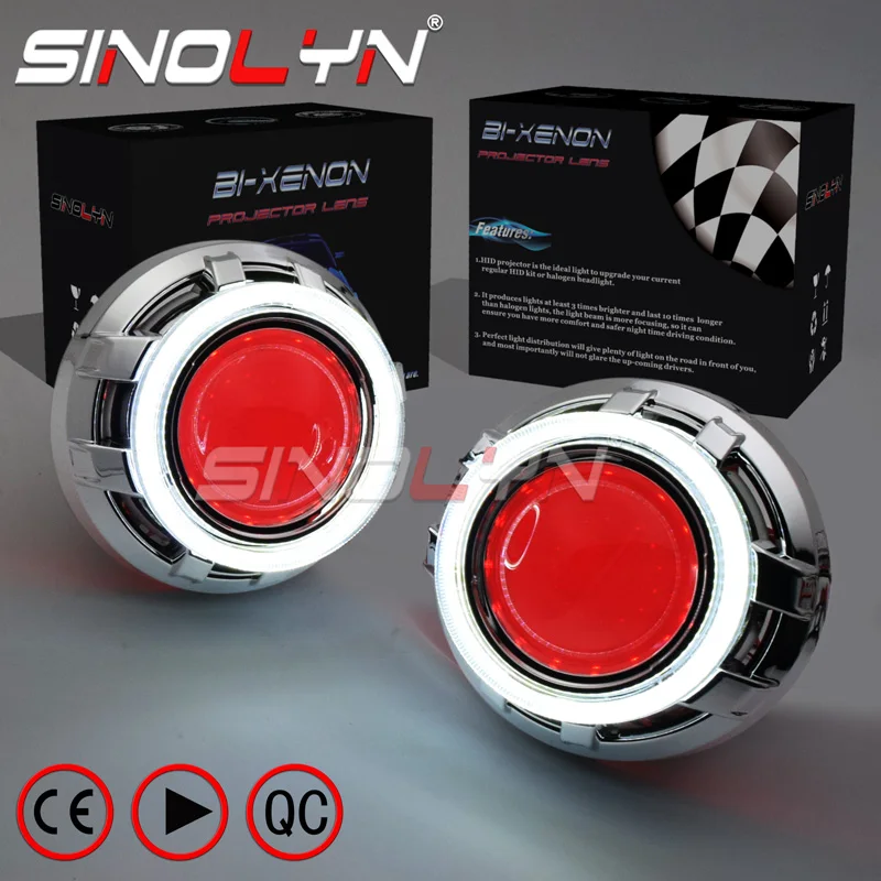 Sinolyn 3 Inch Bi Xenon Projector Lenses For H7 H4 Headlights LED