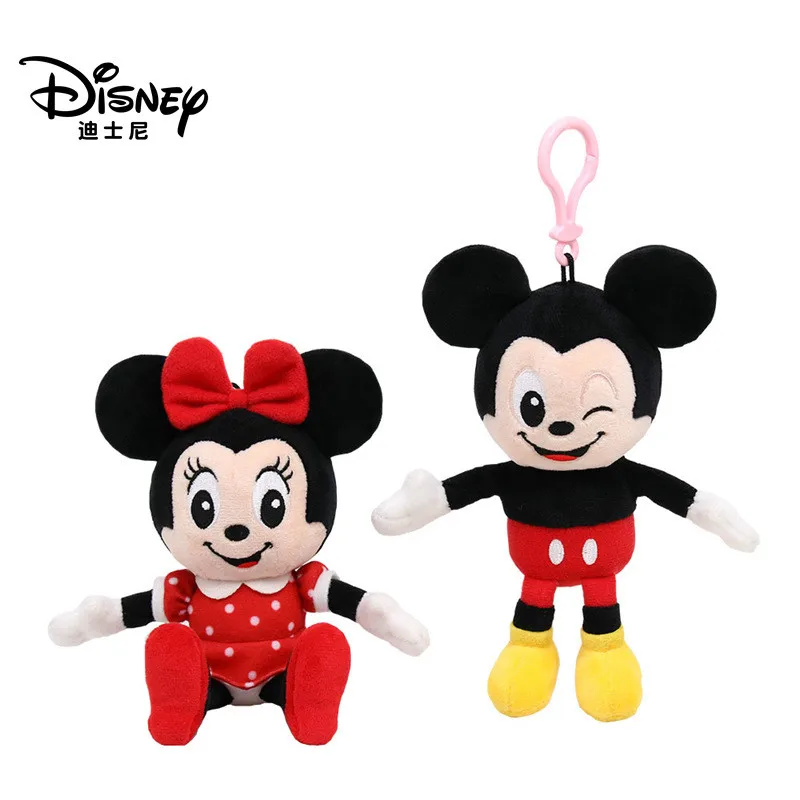 

13cm Mickey PP Doll Toy Minnie Mickey Mouse Key Ring Anime Mickey Minnie Mouse Model Doll Keychain Toys For Kid Girl Bag Pendant