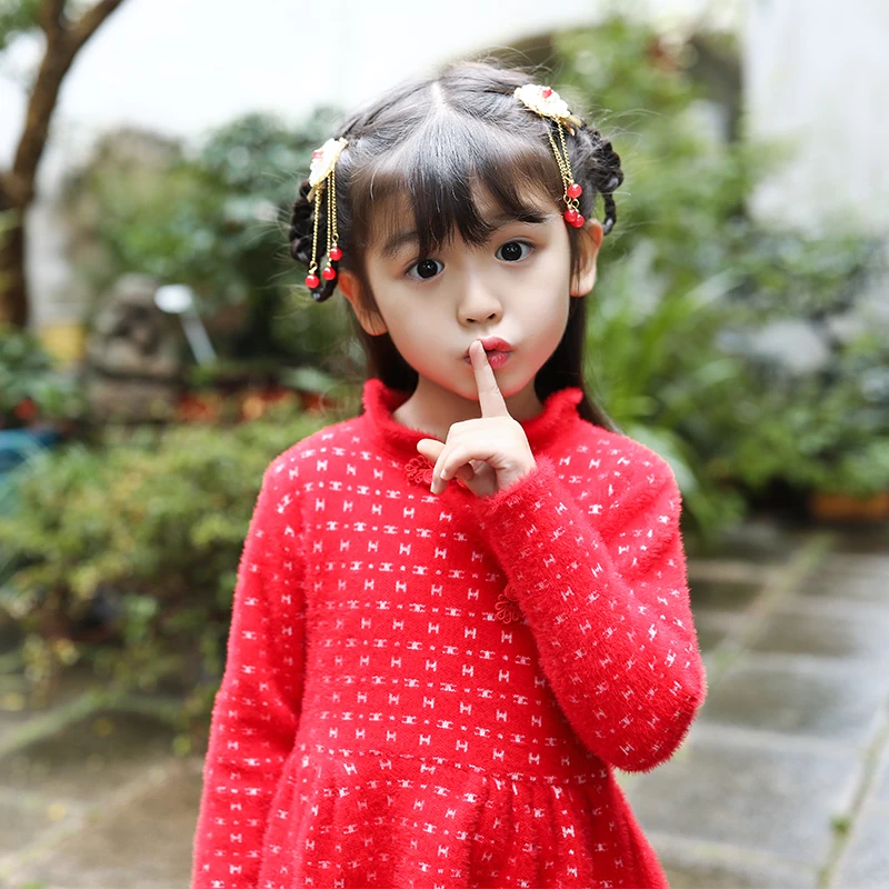 Cheongsam Dress Baby Girls Princess Dress Children's Clothing Cute