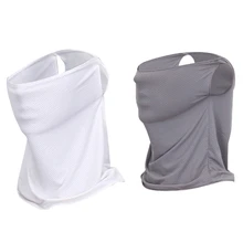 ELOS-2Pcs солнцезащитный козырек для гольфа воротник ледяной стрейч дышащий солнцезащитный козырек для гольфа маски серый с белым